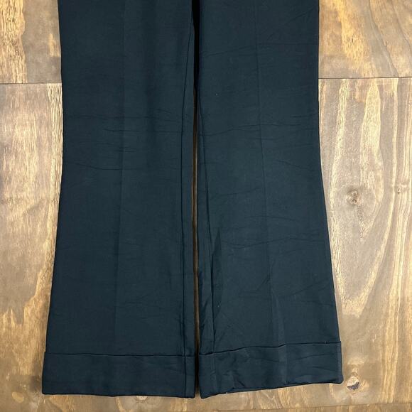Express Womens Pants Black Mid Rise Cuffed Flared Leg Stretch 9/10 Regular - Picture 3 of 12